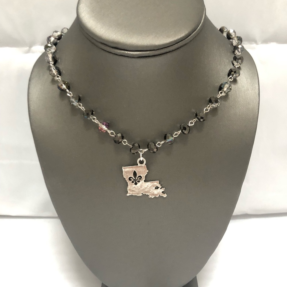 Louisiana State Beaded Pendant